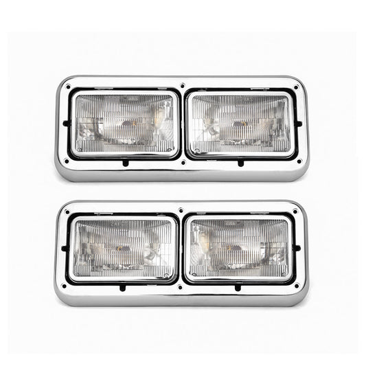 Dual Rectangular Headlight Assembly for PETERBILT 379 / KENWORTH W900