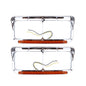 Chrome Plastic Dual Rectangular Headlight Bezel With Visor (Amber LED with Amber Lens) for PETERBILT 379 / KENWORTH W900