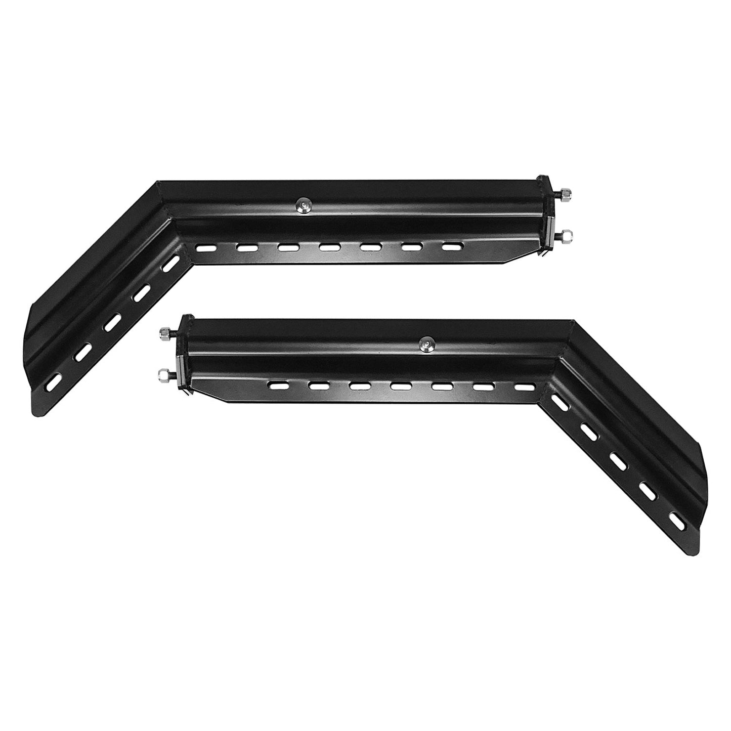 2-1/2" 2.5" Bolt Spacing 30"" Black Angled Mud Flap Hanger Set for universal for Semi Trucks