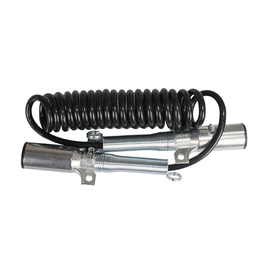 12 FT 7 Way Plug ABS Coiled Cable for Universal